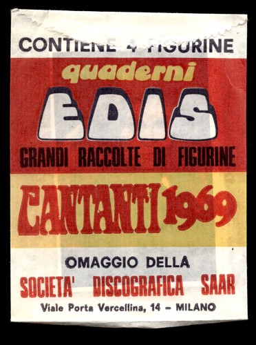 Bustina edis cantanti 1969 - bustina,